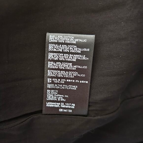 MAEVE Antropologie NWT Black & Gold Slim Jacquard Botanical Mini Dress Sz 14 - Picture 11 of 16